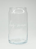 Dog Mom Glass Beer Can Cup